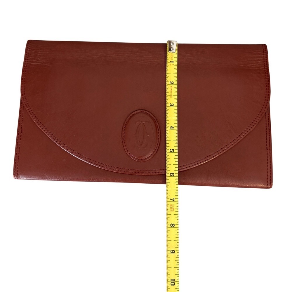 Cartier Bordeaux Leather Clutch Wallet Burgundy Vintage with Certificate - Picture 12 of 15